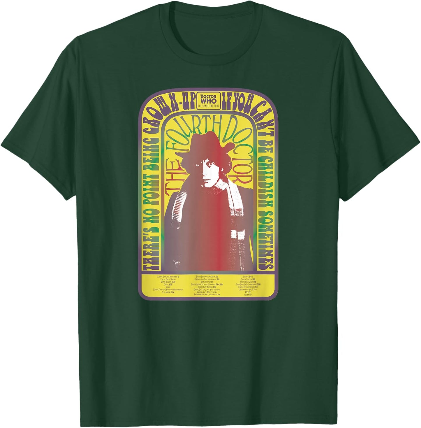 Spacetime-Tour 4th Doctor Baker Retro Time Travel T-Shirt - T-Shirt | Forest