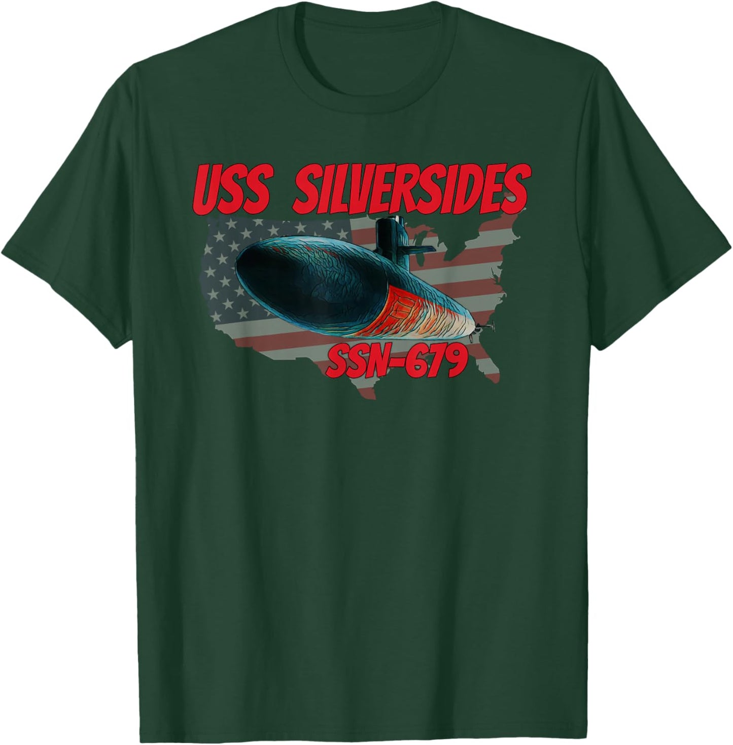 USS Silversides SSN-679 Submarine Veteran Day Father Grandpa T-Shirt - T-Shirt | Forest