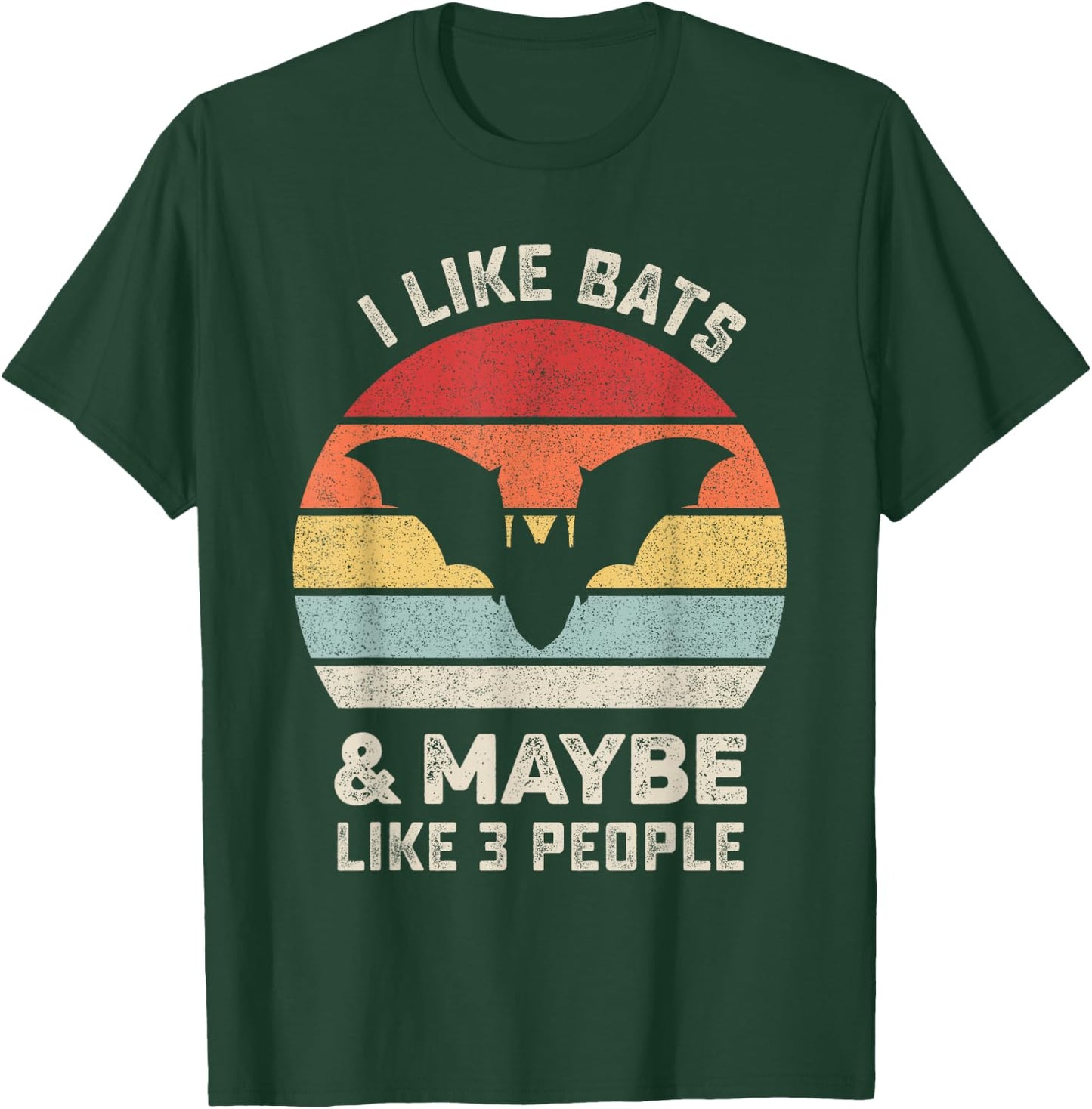 Retro I Like Bats Shirt Animal Bat Lover Gift Vintage T-Shirt - T-Shirt | Forest