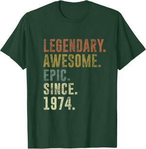 Vintage 1974 Funny 51st Birthday Idea For 51 Year Old T-Shirt - T-Shirt | Forest