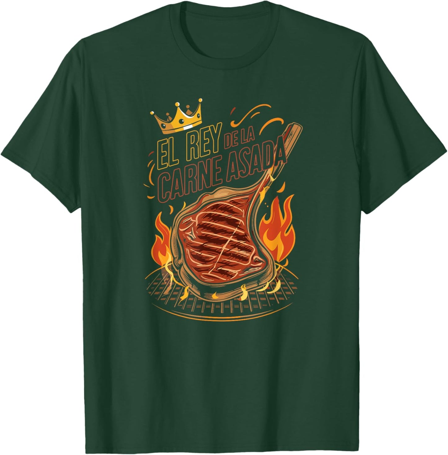 El Rey de la Carne Asada BBQ Cookout Master King Funny T-Shirt - T-Shirt | Forest