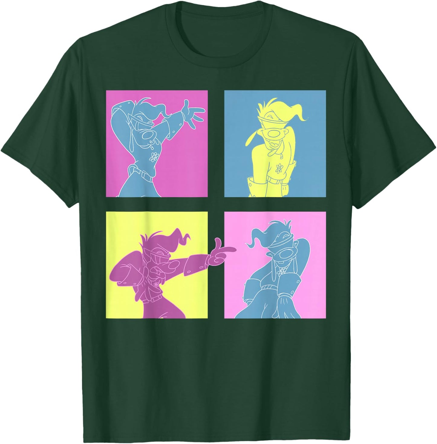 Disney Mickey and Friends Goofy Neon Panel Portrait T-Shirt - T-Shirt | Forest