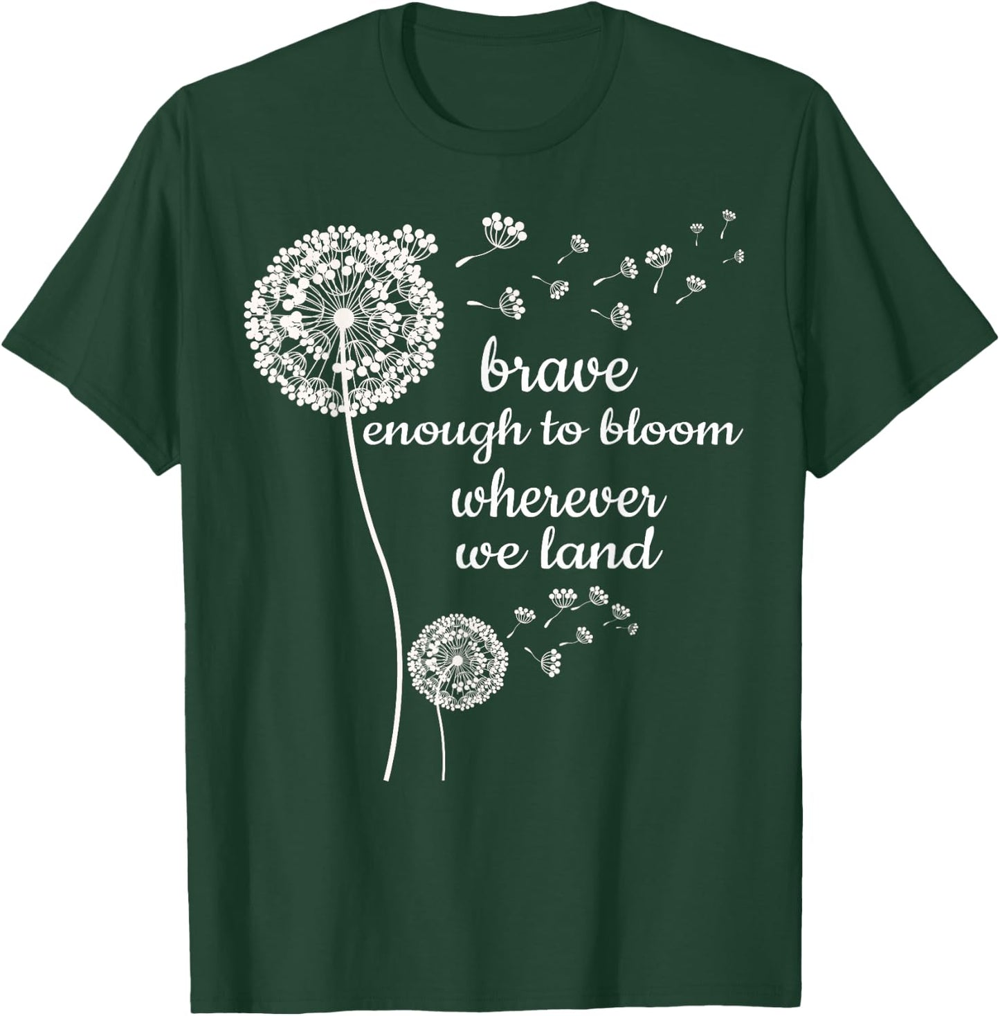 Brave Enough to Bloom Military Kids Month of Military Child Small T-Shirt - T-Shirt | Forest