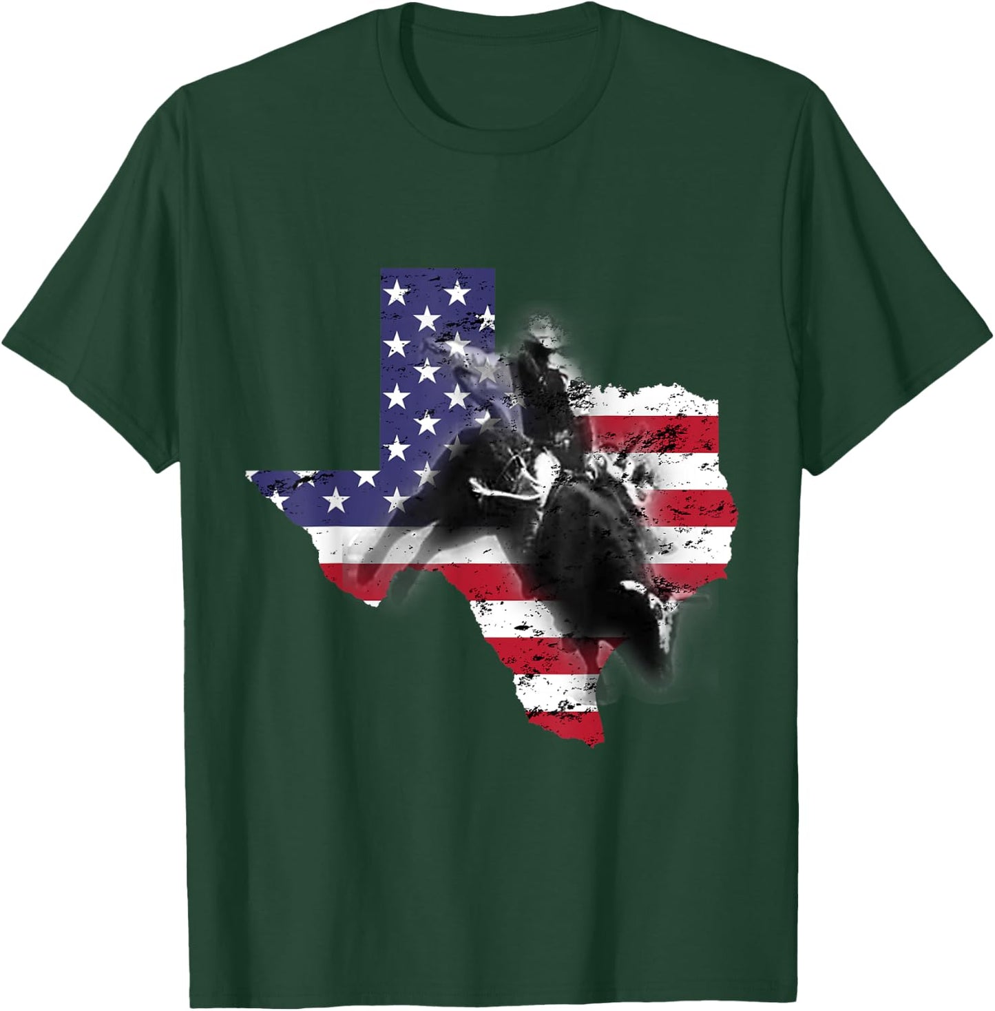 Bull-Riding Texas Ranch Rider America Cowboy USA T-Shirt - T-Shirt | Forest
