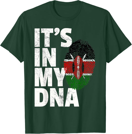 IT'S IN MY DNA Kenyan Kenya Flag Pride National Country Gift T-Shirt - T-Shirt | Forest