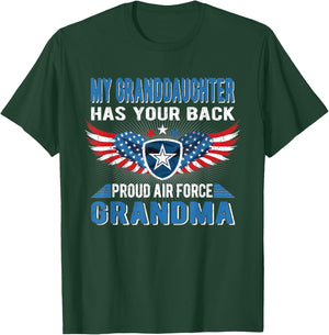 My Granddaughter Has Your Back Proud Air Force Grandma Gift T-Shirt - T-Shirt | Forest
