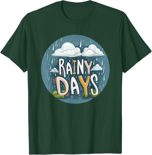 Colorful Rainy Days Graphic for a Happy Vibe T-Shirt - T-Shirt | Forest