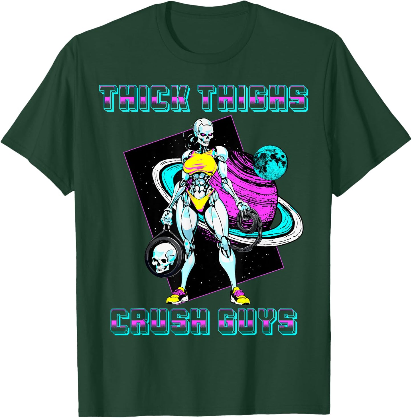 Thick Thighs Crush Guys Weightlifting Bodybuilding Gym T-Shirt - T-Shirt | Forest