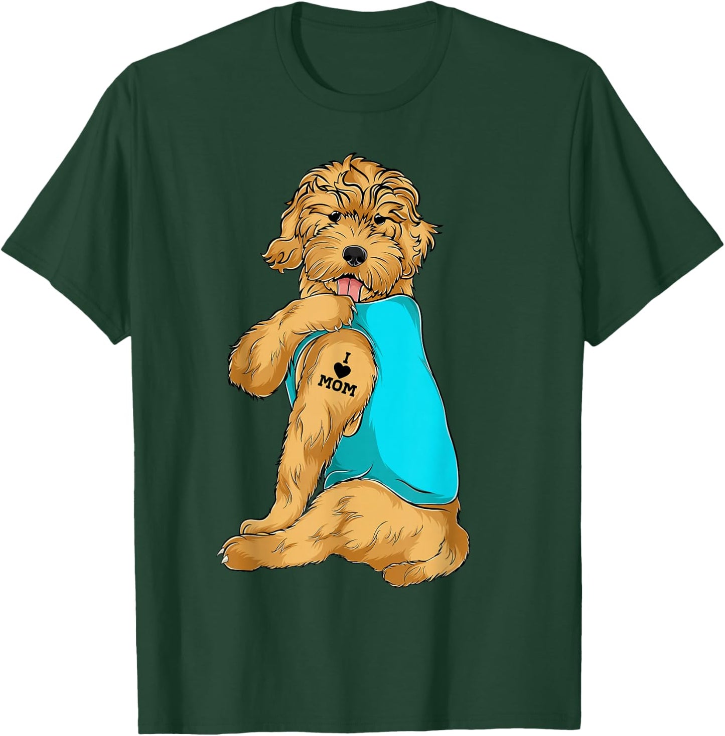 Goldendoodle I Love Mom Tattoo Apparel Dog Mom Gifts T-Shirt - T-Shirt | Forest