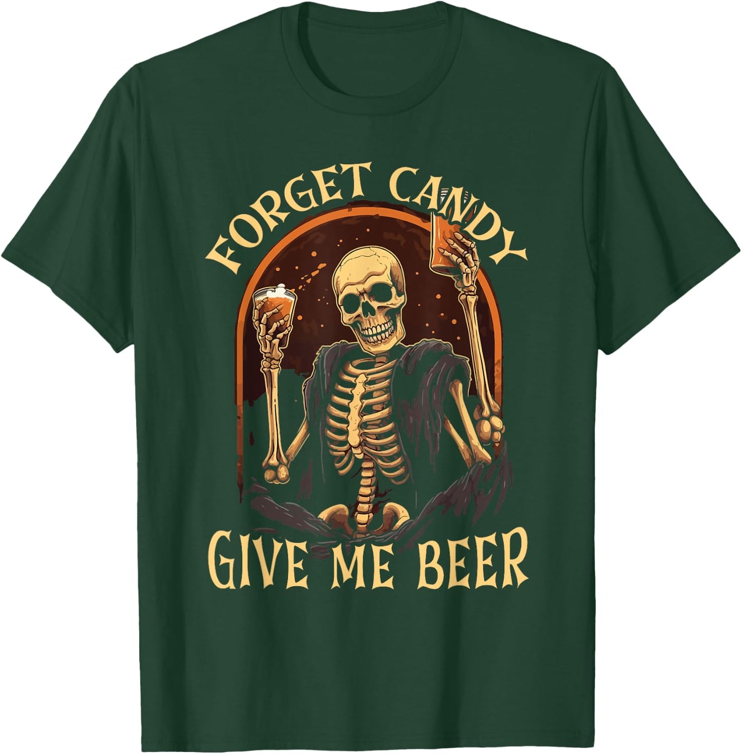 Halloween Beer Drinker Trick Or Treat Spooky Alcoholic T-Shirt - T-Shirt | Forest