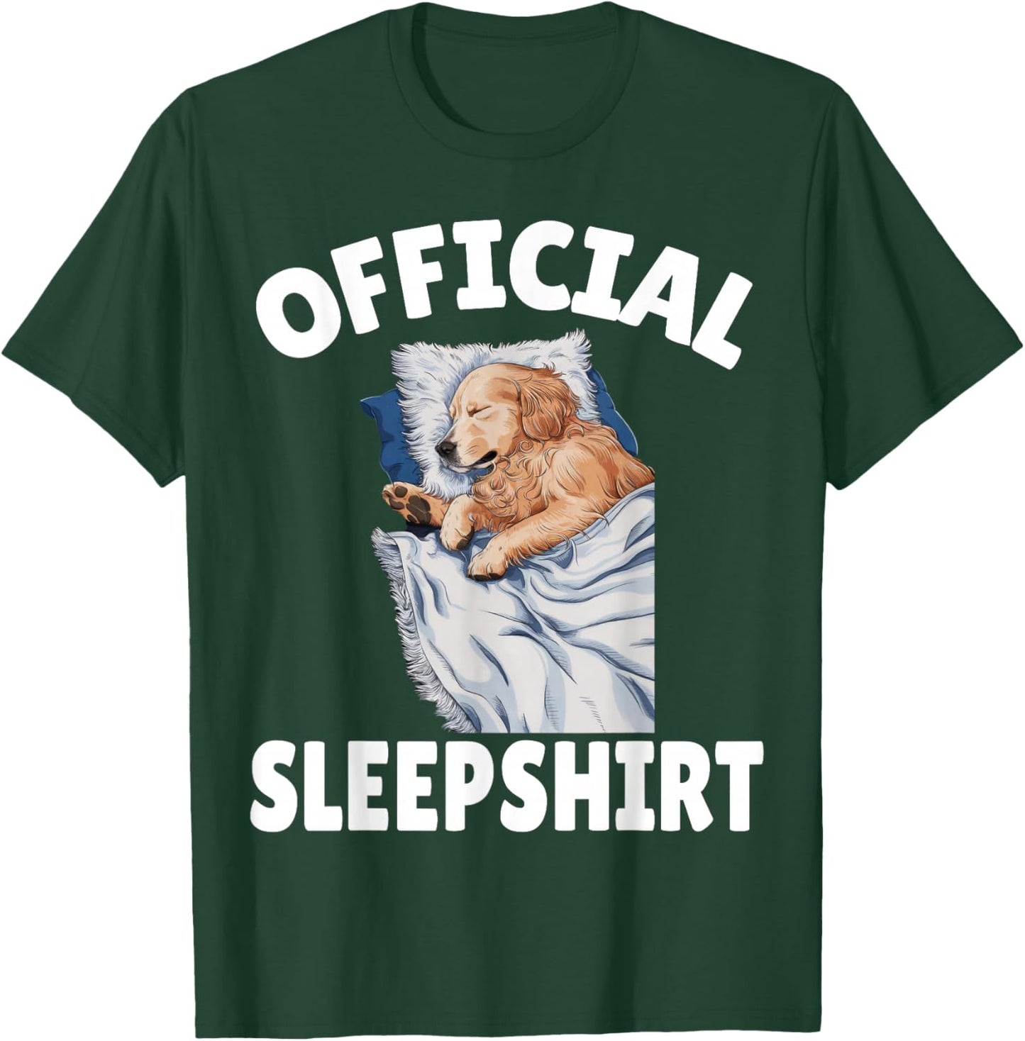 Golden Retriever Dog Official Sleepshirt Napping Pajamas T-Shirt - T-Shirt | Forest