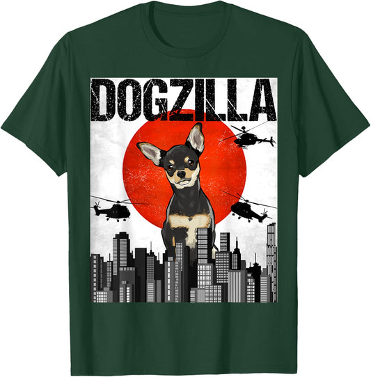 Funny Vintage Japanese Dogzilla Black Chihuahua T-Shirt - T-Shirt | Forest