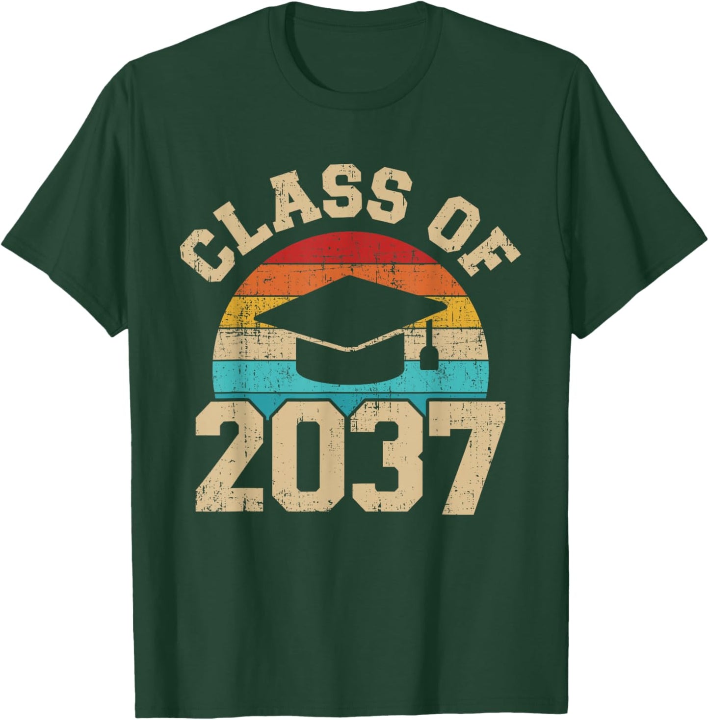 Kindergarten to graduation class of 2037 grow with me T-Shirt - T-Shirt | Forest