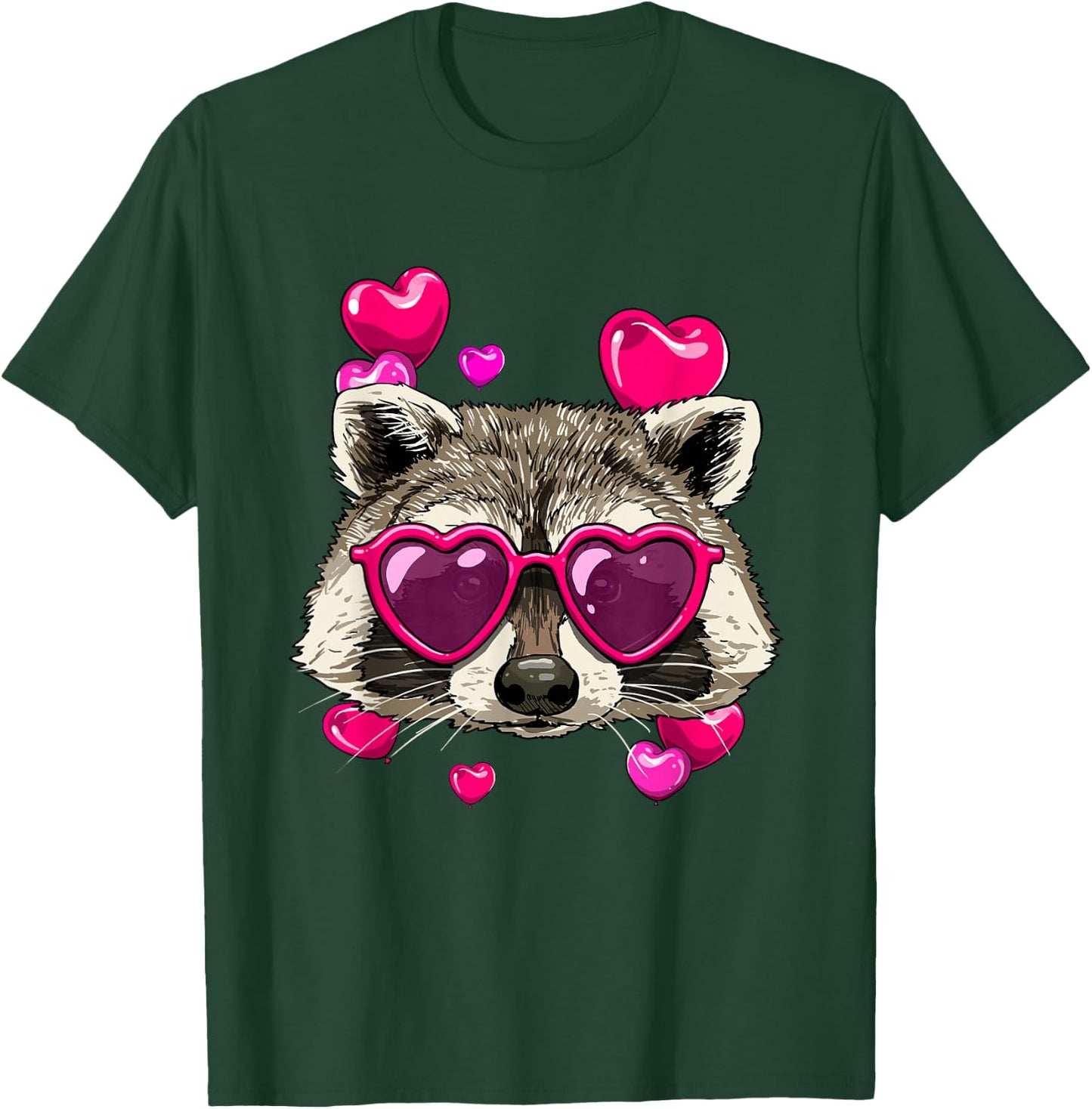 Valentine Raccoon Shirt Trash Panda Heart Raccoon Lover T-Shirt - T-Shirt | Forest
