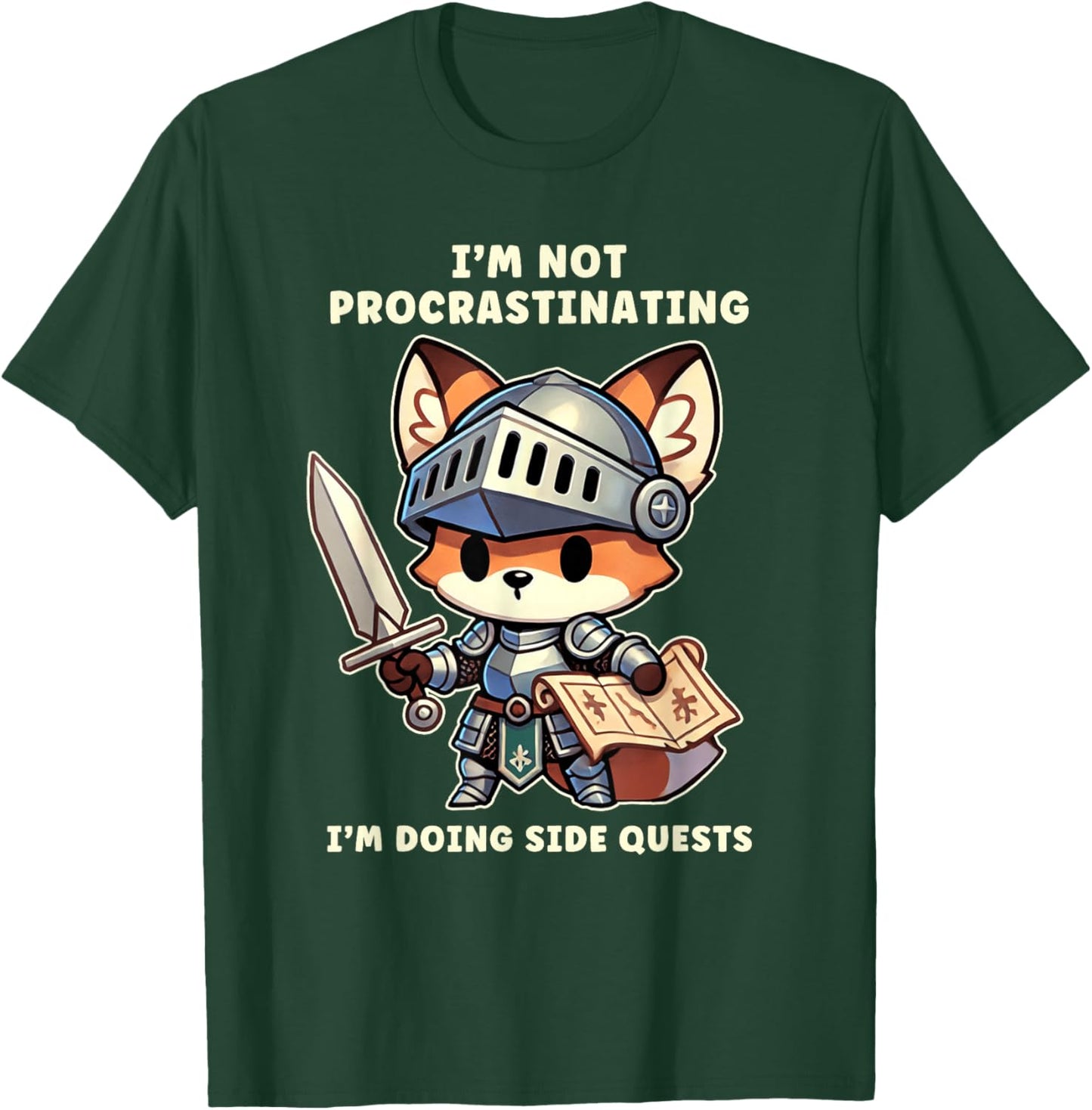 I'm Not Procrastinating I'm Doing Side Quests Gamer T-Shirt - T-Shirt | Forest