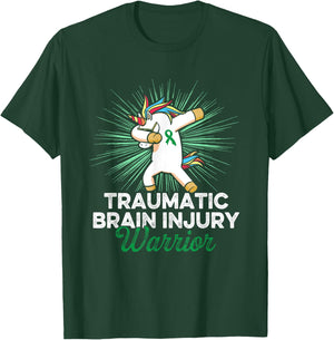 Traumatic Brain Injury Survivor Unicorn TBI Warrior T-Shirt - T-Shirt | Forest