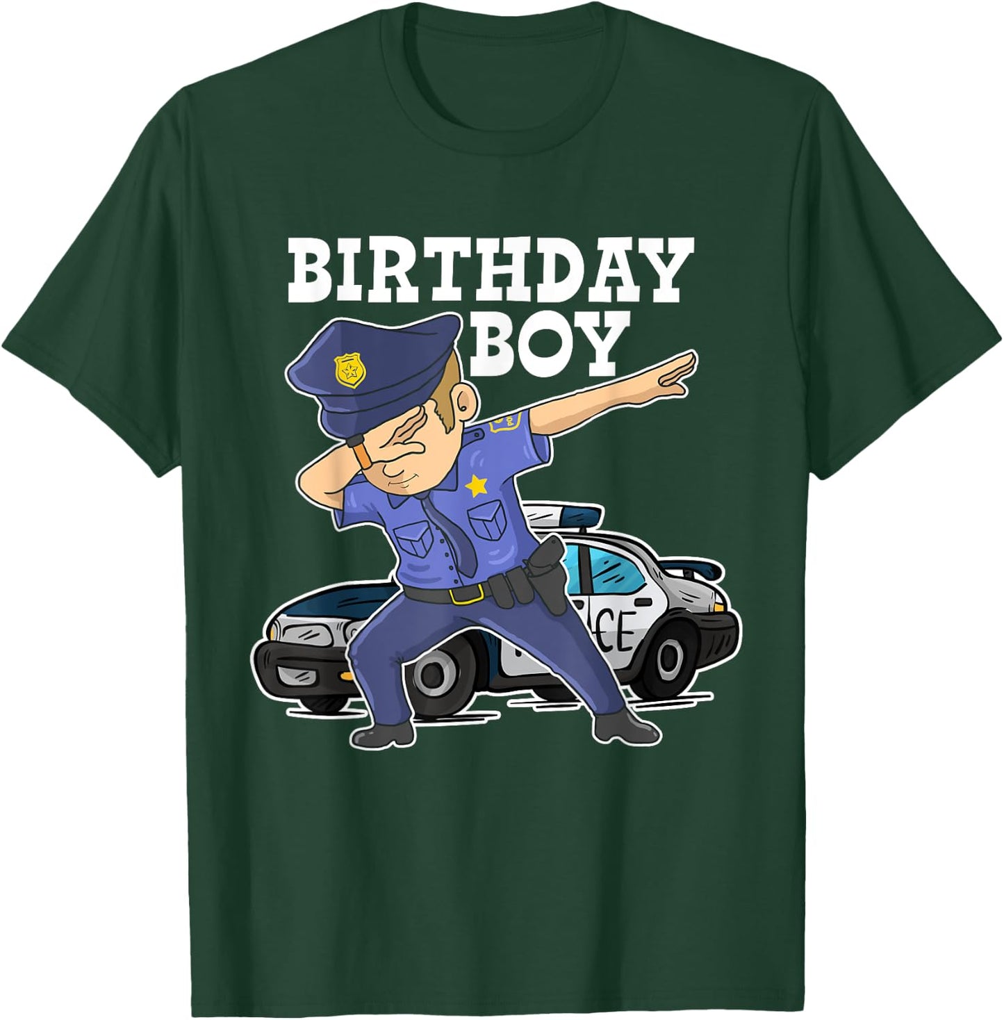 Birthday Boy Police Officer Cop Dab Design For Birthday Boy T-Shirt - T-Shirt | Forest