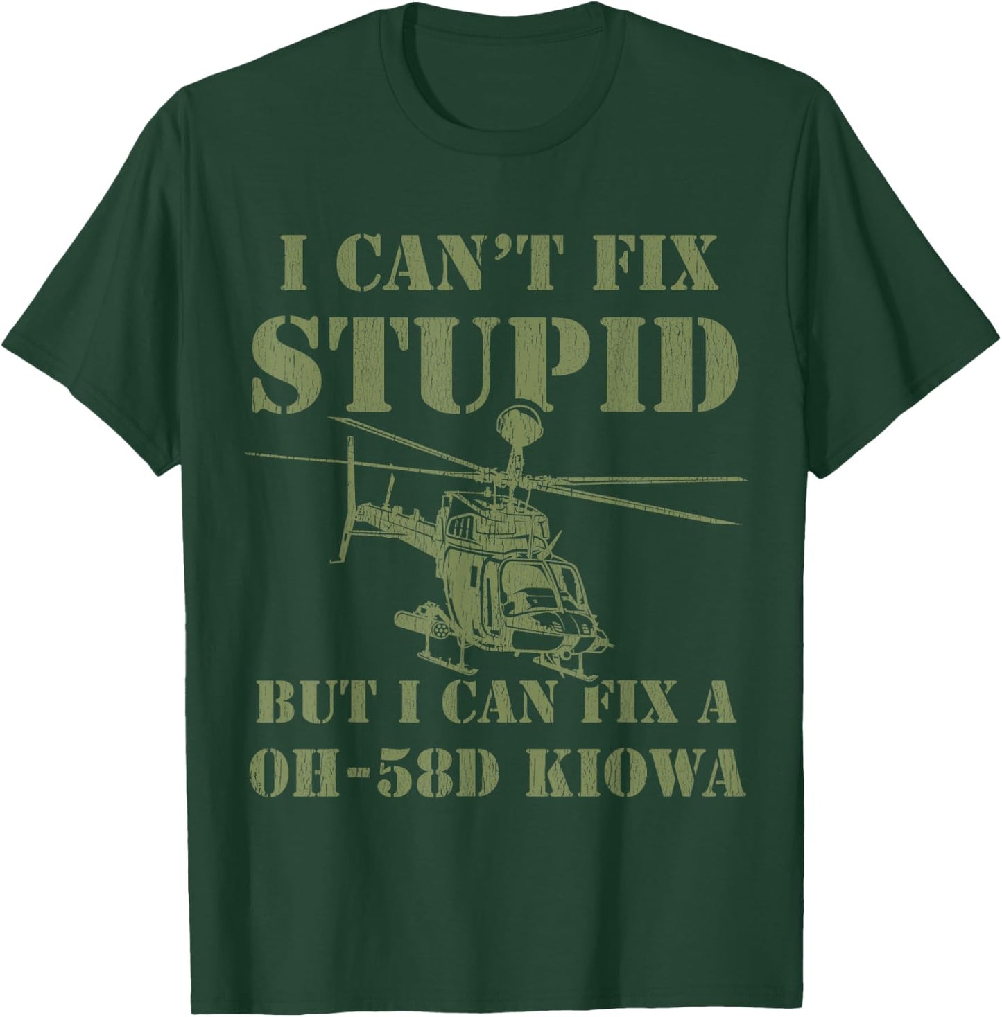 OH-58D Kiowa Warrior Helicopter Pilot Veteran T-Shirt - T-Shirt | Forest
