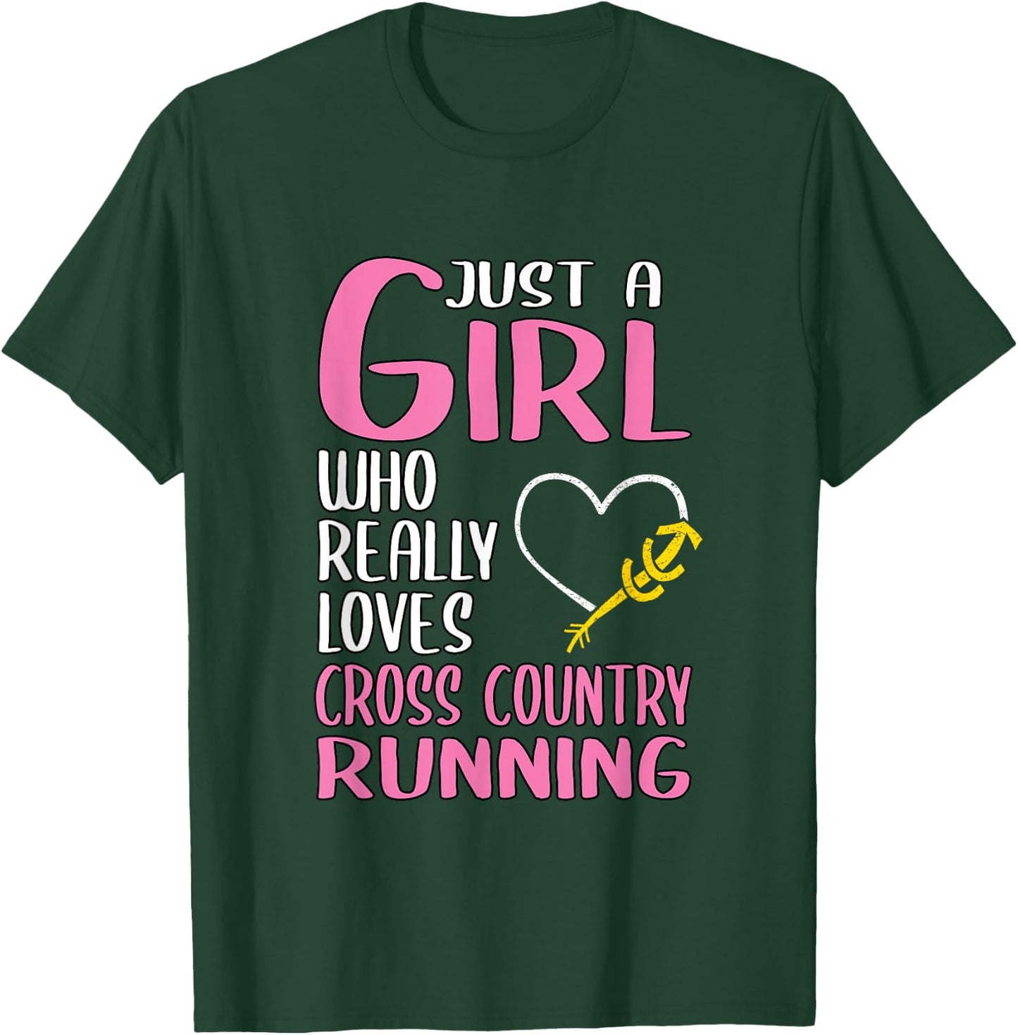 Just A Girl Who Really Loves Cross Country Running T-Shirt - T-Shirt | Forest