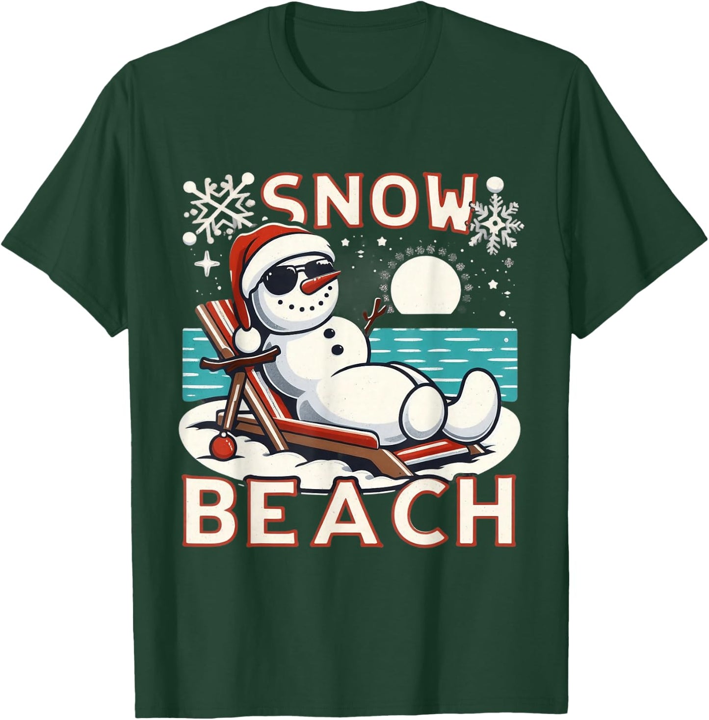 Snow Beach - Relaxing Vacation Winter Holiday T-Shirt - T-Shirt | Forest
