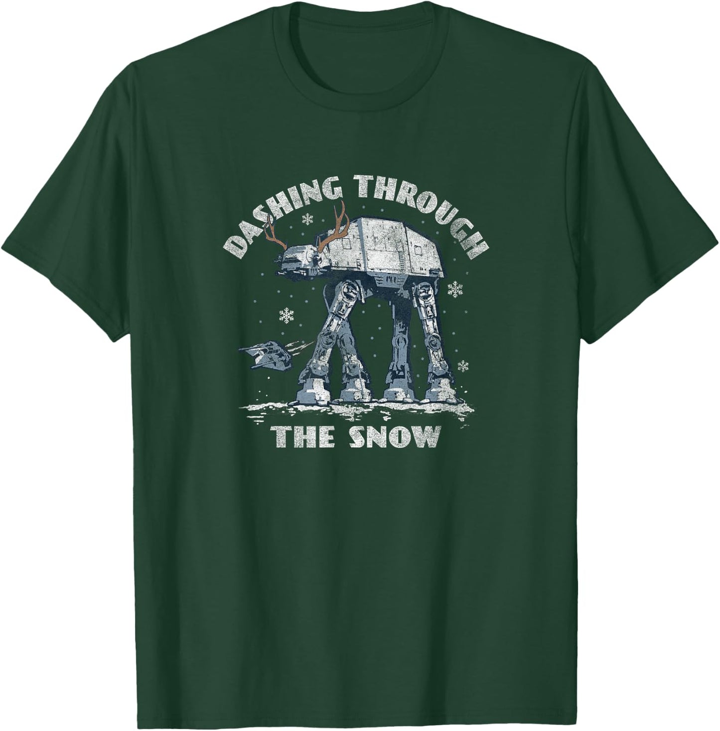 Star Wars Christmas AT-AT Walker Dashing Through The Snow T-Shirt - T-Shirt | Forest