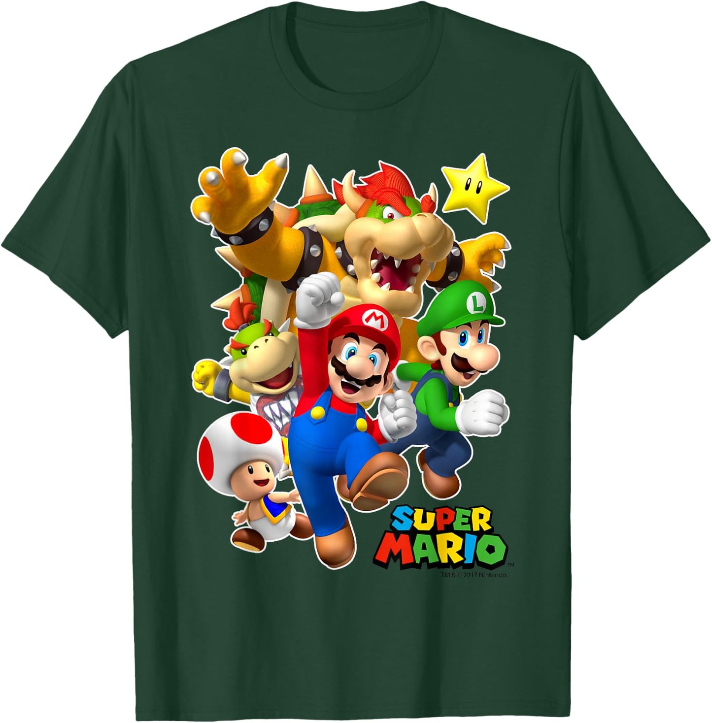 Super Mario Group Shot with Bowser 3D Poster T-Shirt - T-Shirt | Forest