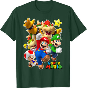 Super Mario Group Shot with Bowser 3D Poster T-Shirt - T-Shirt | Forest