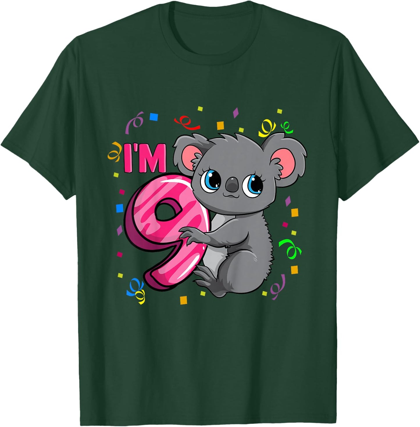 9th Birthday Shirt For Girls Koala Bear 9 Years Old T-Shirt - T-Shirt | Forest