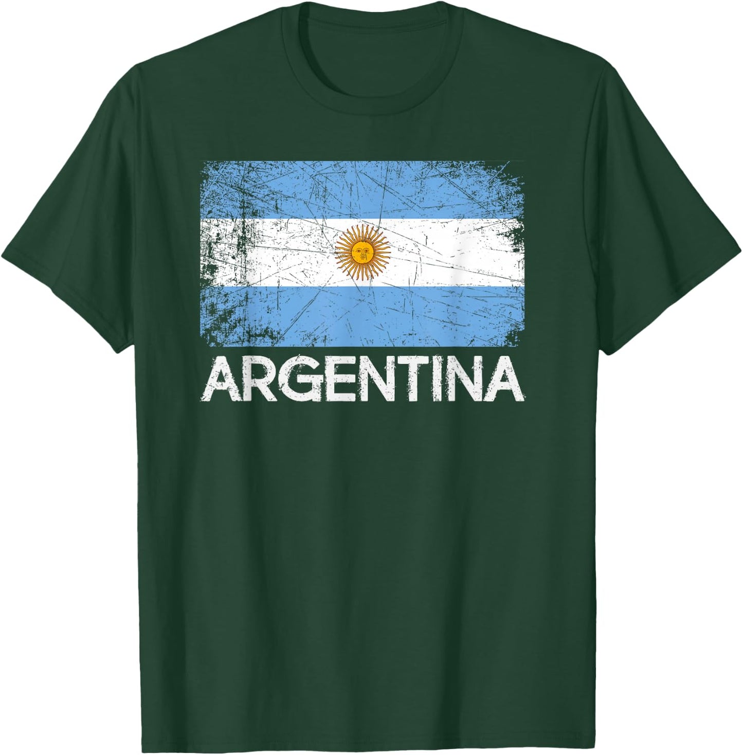 Argentinian Flag | Vintage Made In Argentina Gift T-Shirt - T-Shirt | Forest