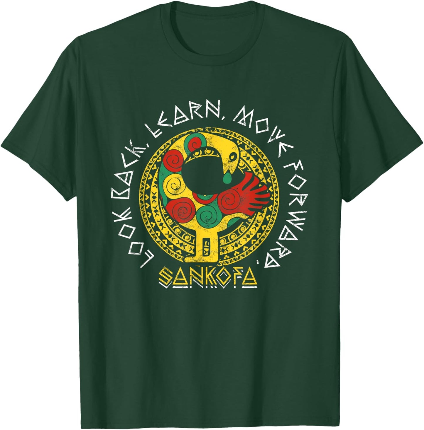 Sankofa Black History Month Adinkra Ghana T-Shirt - T-Shirt | Forest