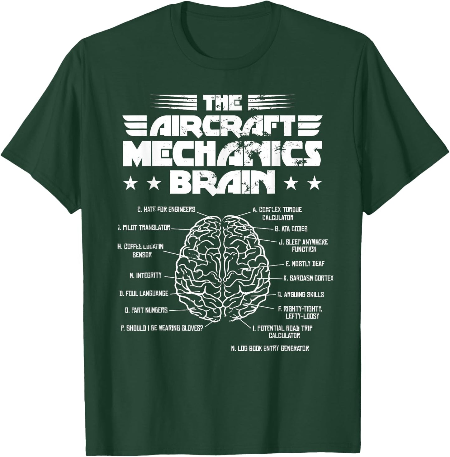 Aircraft Mechanics Brain Aviation Gift T-Shirt - T-Shirt | Forest