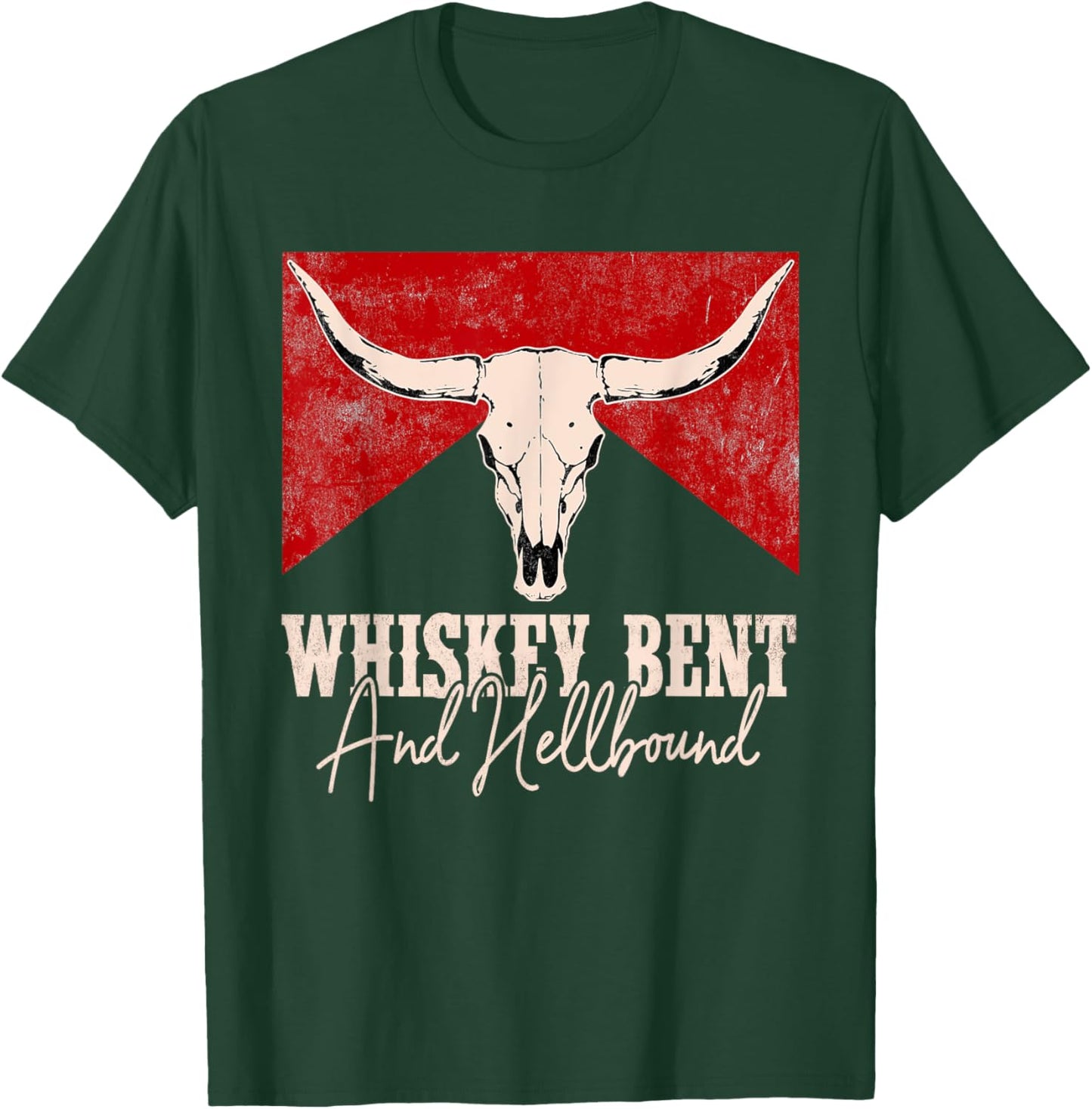 Whiskey Bent And Hellbound Graphic Western Cactus Deserts T-Shirt - T-Shirt | Forest