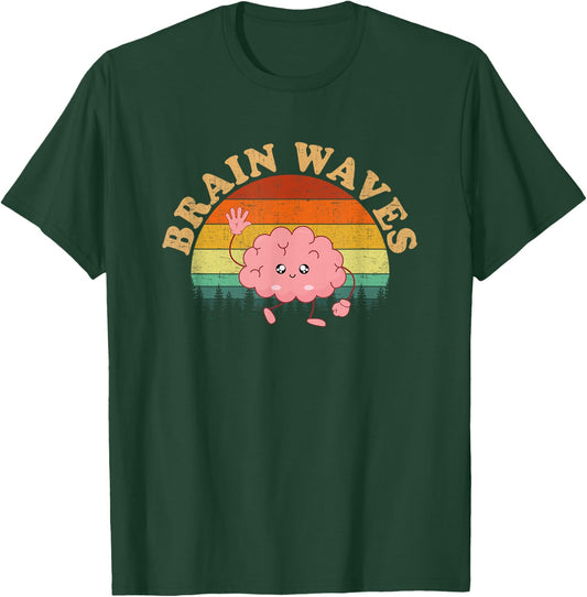 Brain Waves, Neurology Brain Neuroscience T-Shirt - T-Shirt | Forest