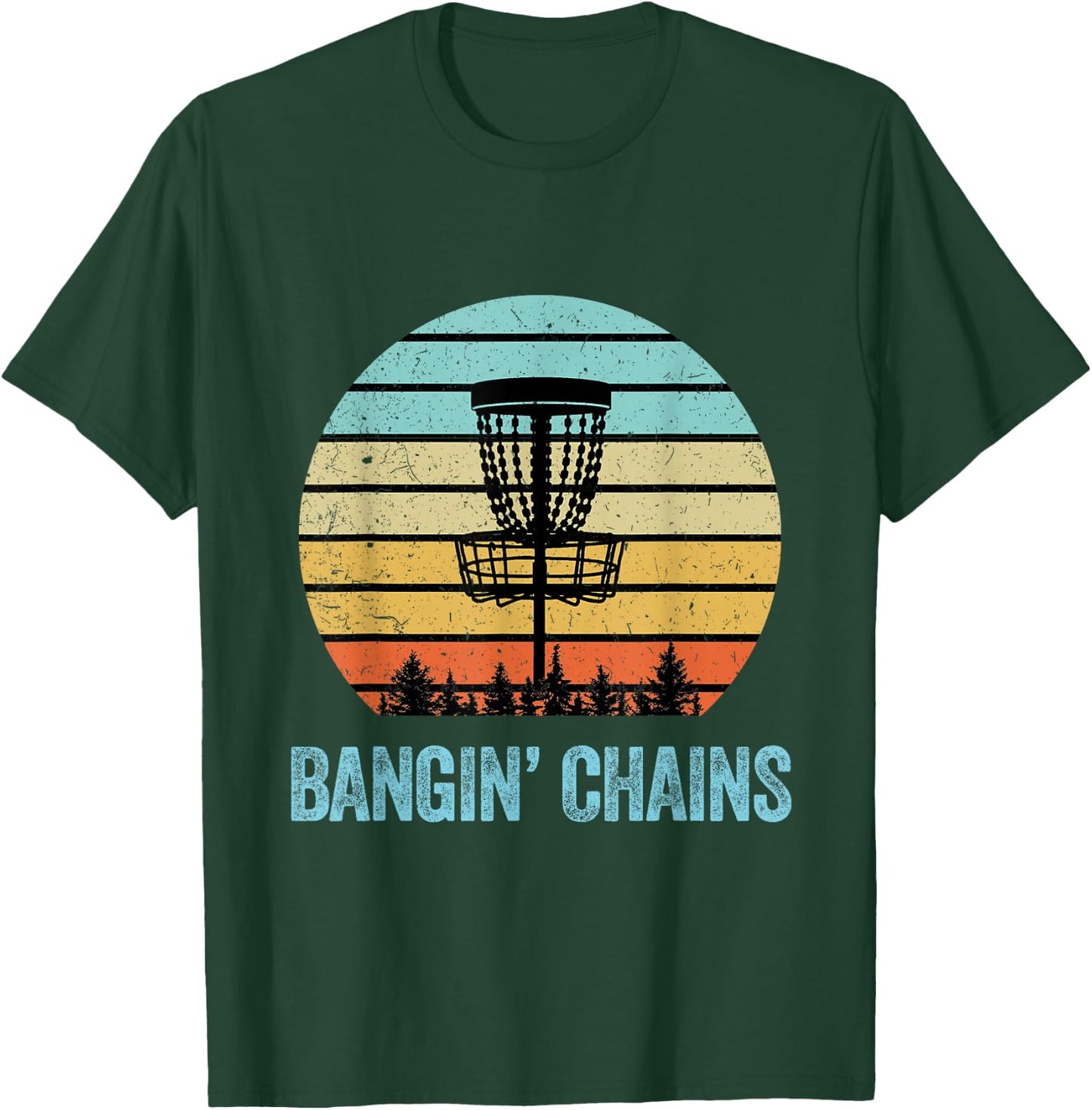 Disc Golf Shirt Funny Banging Chains Retro Disc Golf Gift T-Shirt - T-Shirt | Forest