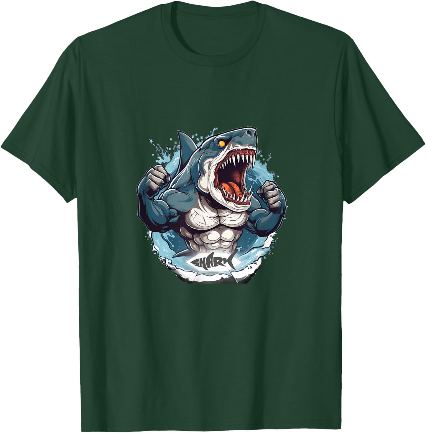 Shark muscle Classic, Animals Gym World, Bodybuilder T-Shirt - T-Shirt | Forest
