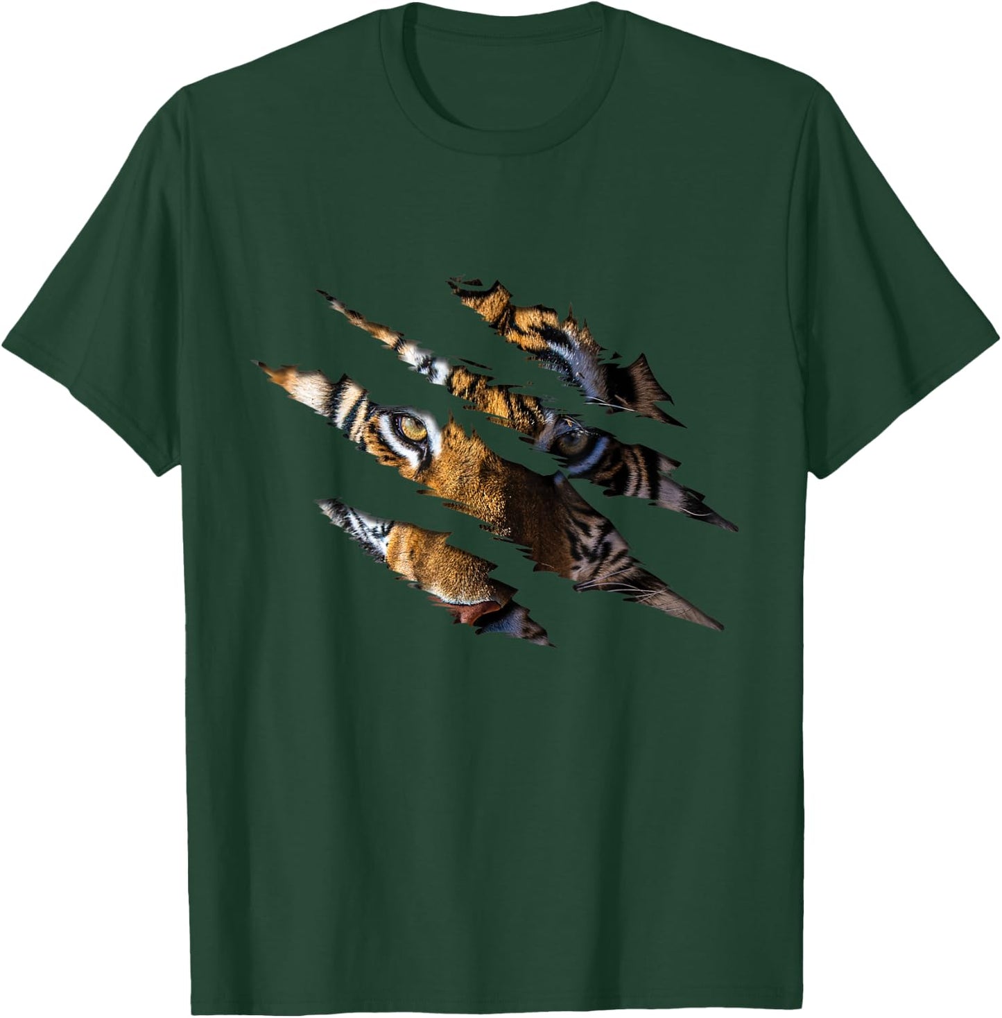 Tiger Face Claw Effect Big Cat Tiger Slash Claw Tiger Lover T-Shirt - T-Shirt | Forest