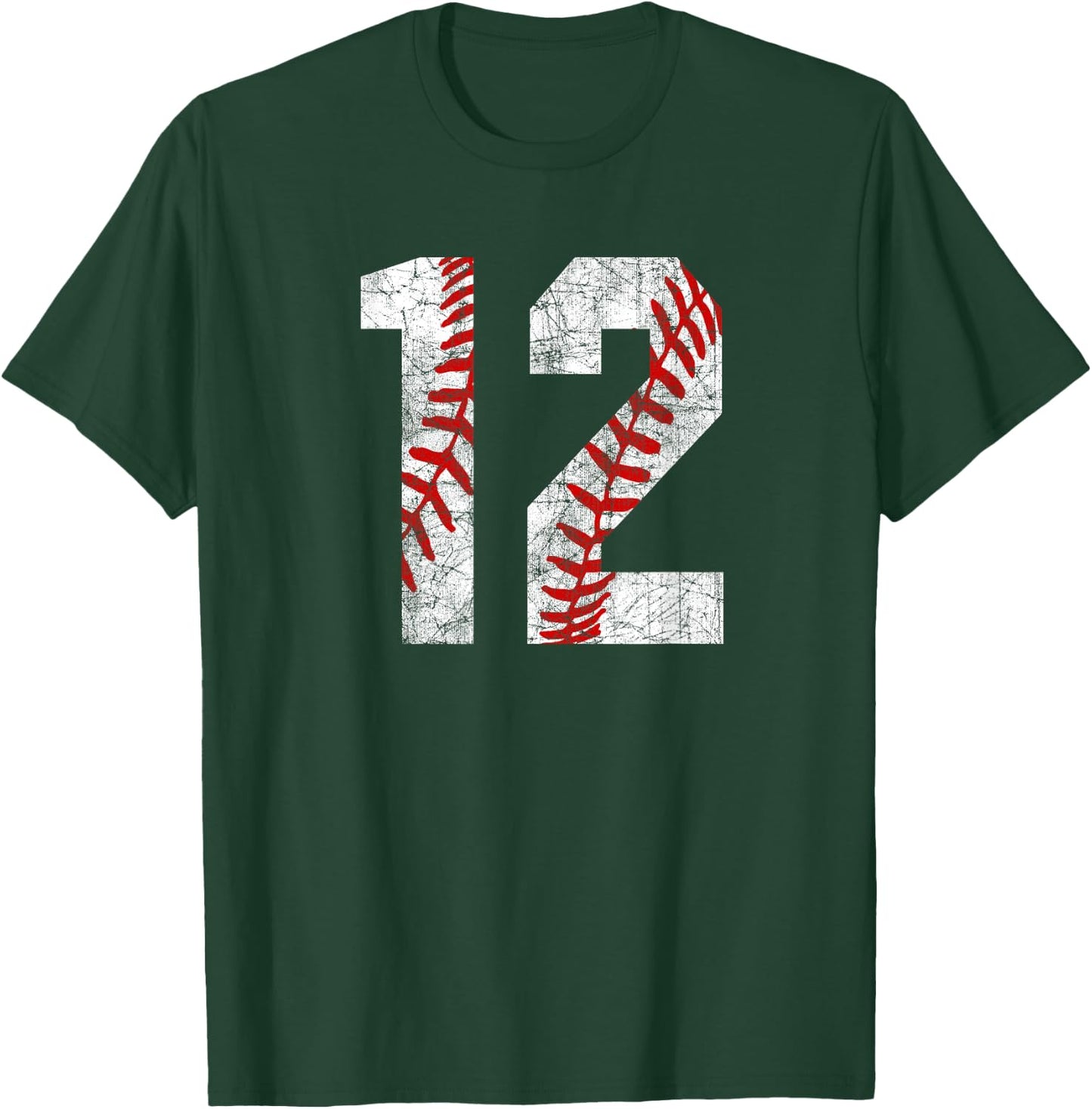 Vintage Baseball Mom #12 Jersey Baseball Favorite Player T-Shirt - T-Shirt | Forest