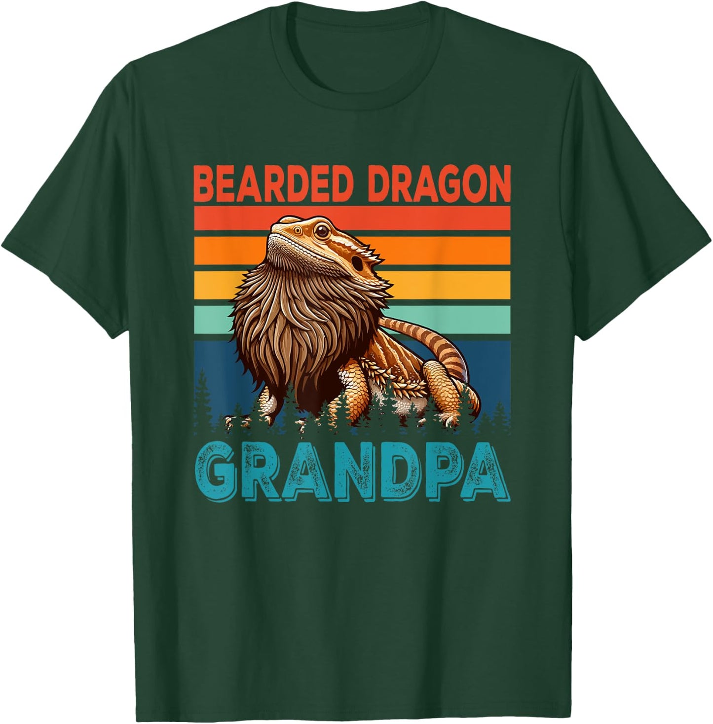 Vintage Retro Bearded Dragon Costume Grandpa Father's Day T-Shirt - T-Shirt | Forest