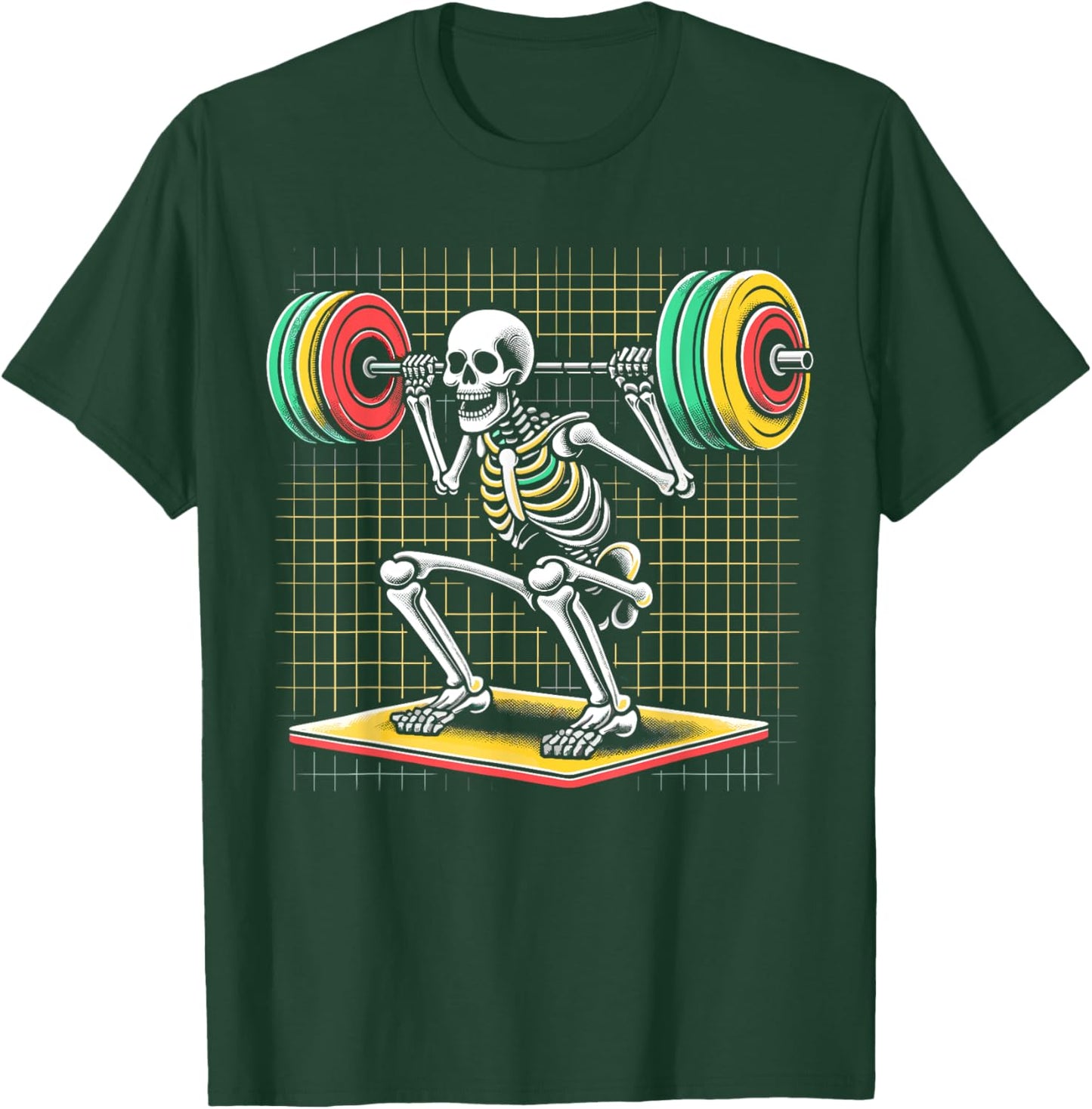 Skeleton Lifting Gym Workout T-Shirt - T-Shirt | Forest