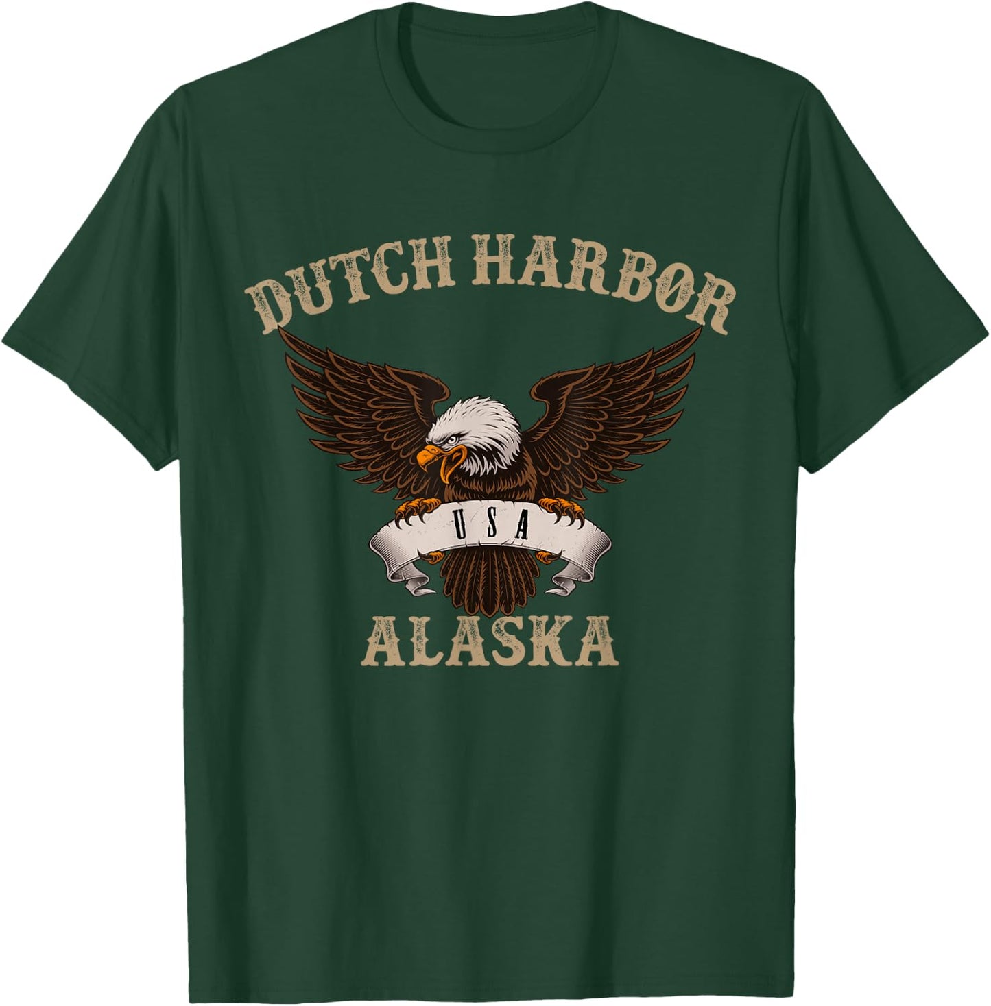 Dutch Harbor Alaska USA Bald Eagle T-Shirt - T-Shirt | Forest