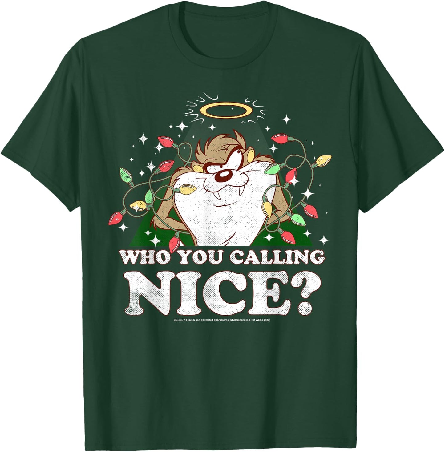 Looney Tunes Christmas Taz Who You Calling Nice T-Shirt - T-Shirt | Forest