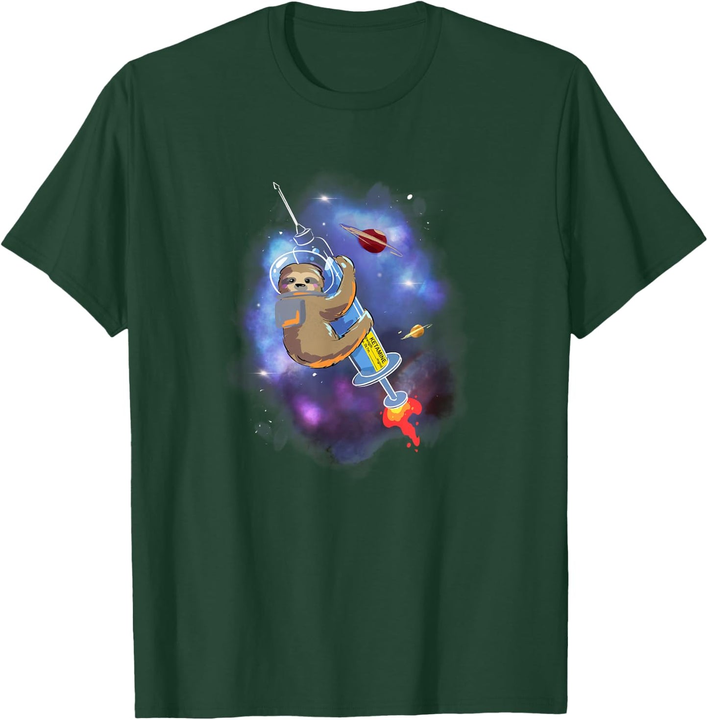 Space ketamine sloth anesthesia critical care Emergency med T-Shirt - T-Shirt | Forest