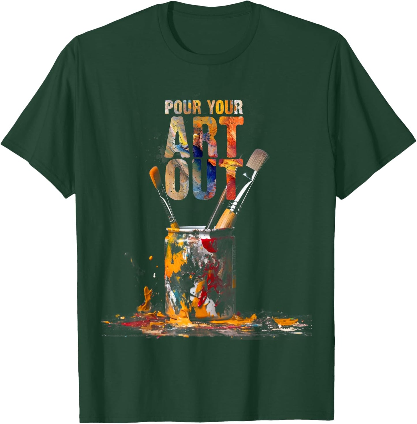 Vintage Cat Gift Store Artist Art Make Art Painter Teacher Artsy Gift T-Shirt - T-Shirt | Forest