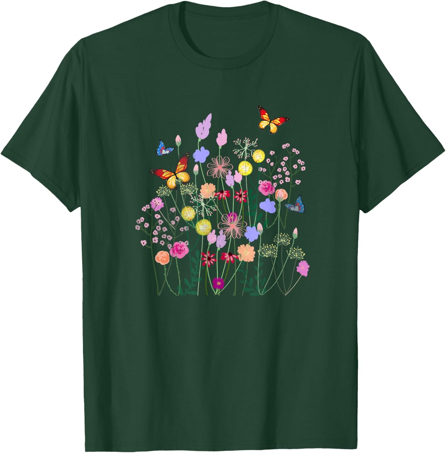 Spring flowers,butterflies,summer,spring art Men Women Kids T-Shirt - T-Shirt | Forest