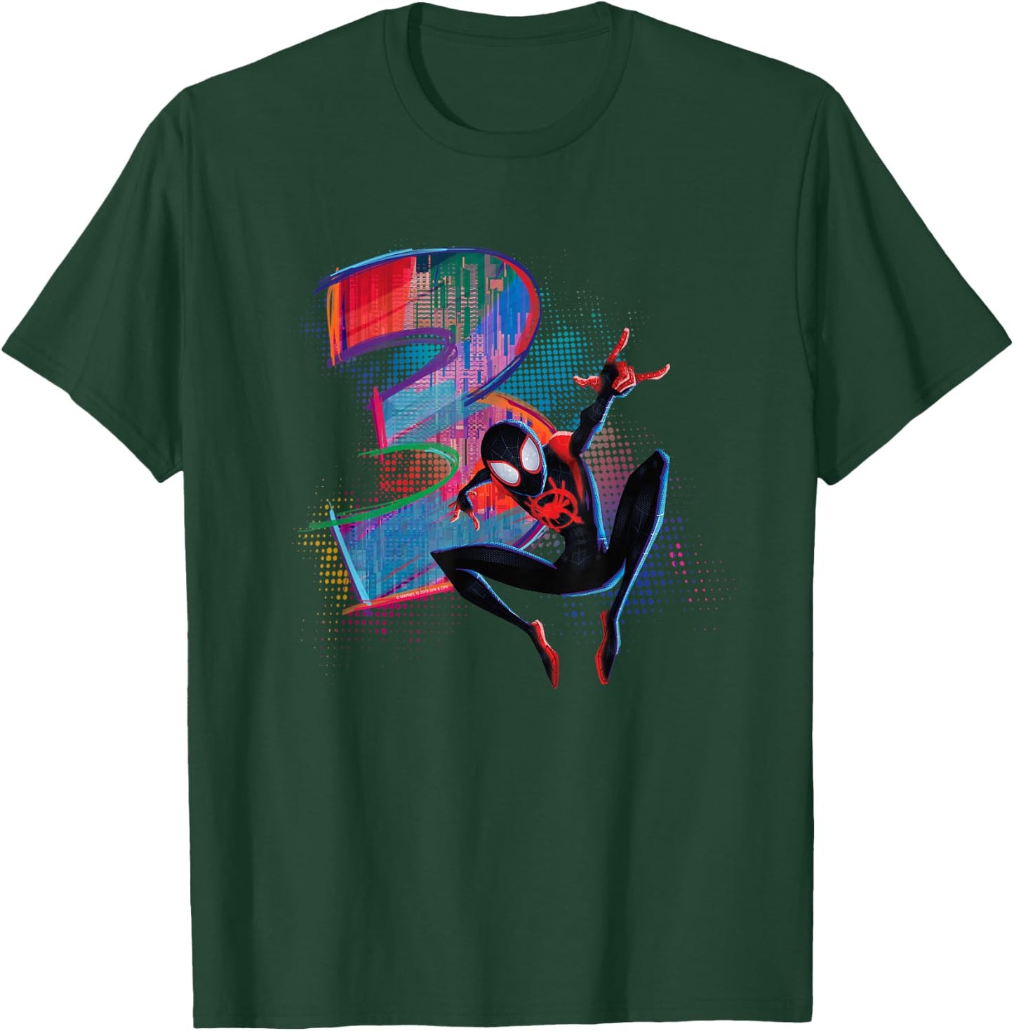 Marvel Spider-Man Miles Morales 3rd Birthday Graphic Small T-Shirt - T-Shirt | Forest