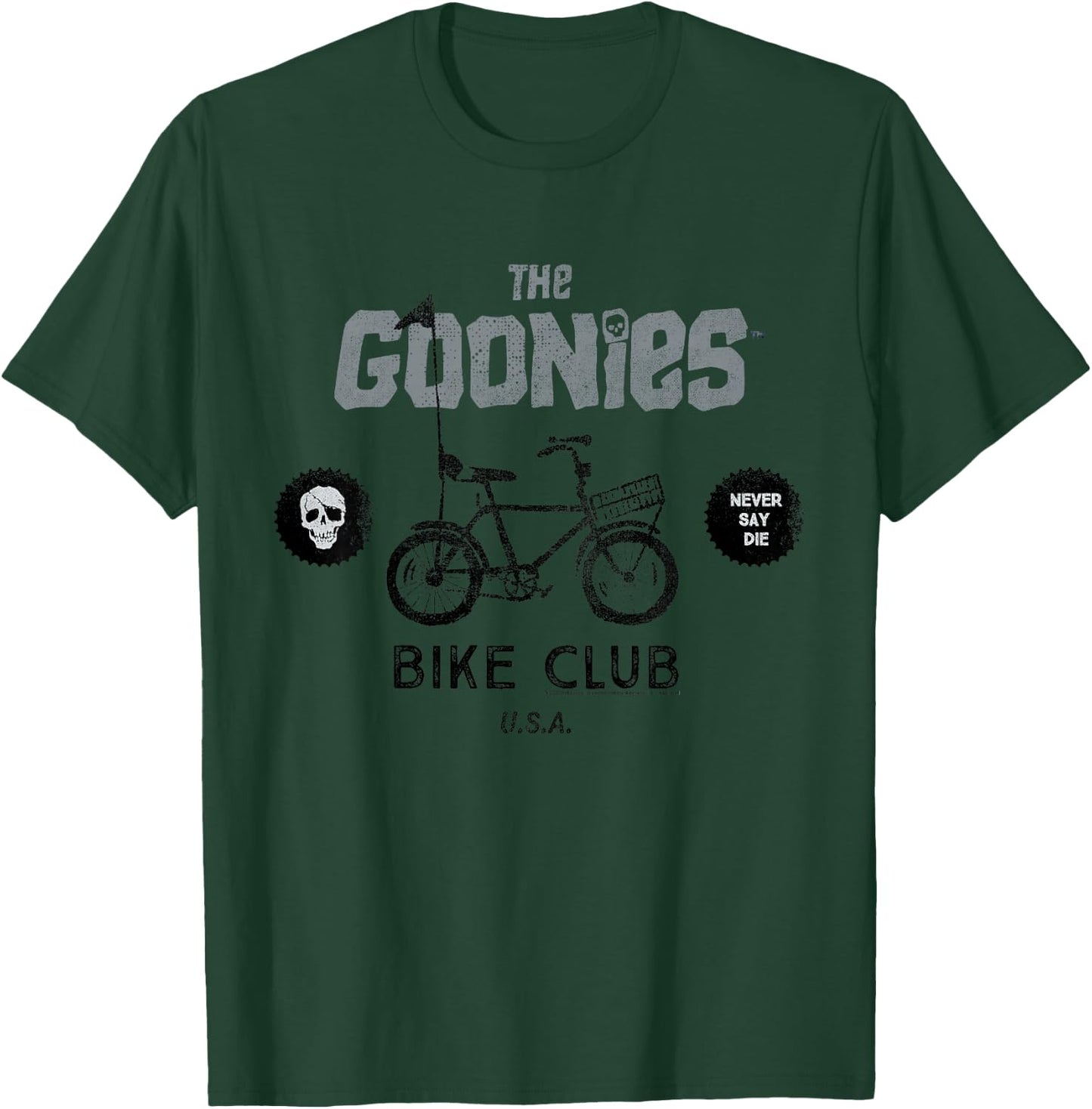 Kids The Goonies Bike Club Never Say Die Text T-Shirt - T-Shirt | Forest