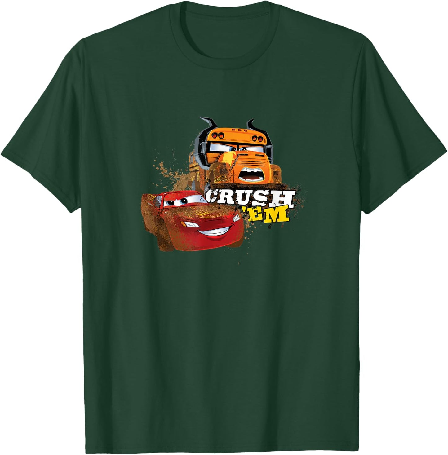 Disney Pixar Cars Crush 'Em Miss Fritter & McQueen Shot T-Shirt - T-Shirt | Forest