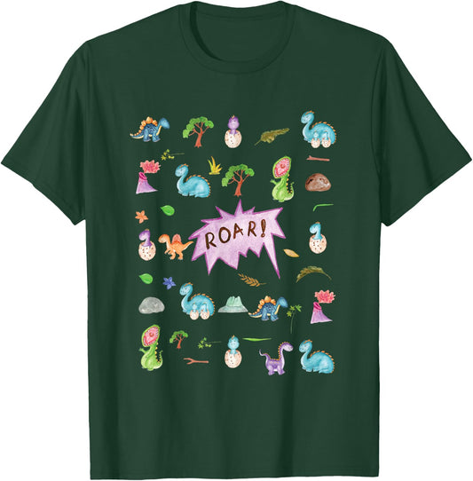 Dinosaur clip art Print for Adults ABDL AB/DL Ageplay DDLG T-Shirt - T-Shirt | Forest