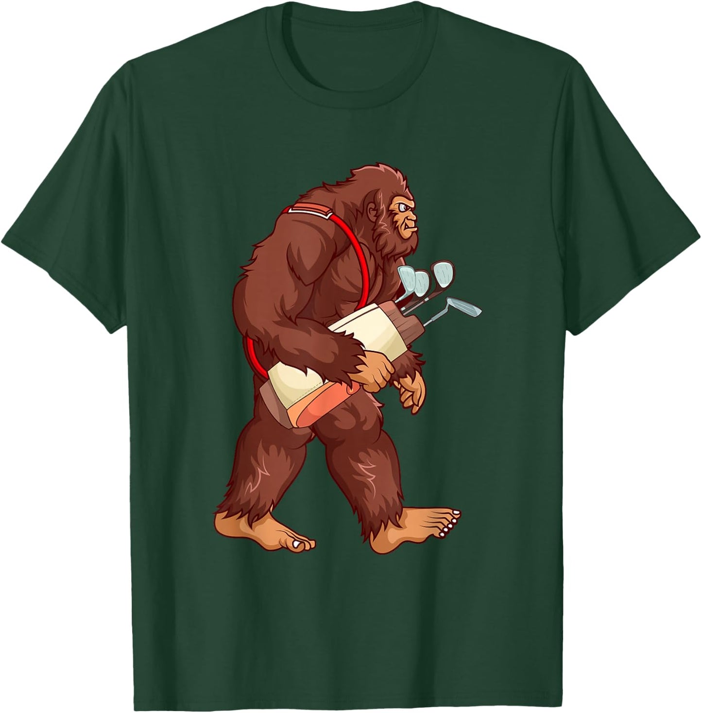Funny Sasquatch Lover Golf Gift Bigfoot Golfer Golfing Gift T-Shirt - T-Shirt | Forest