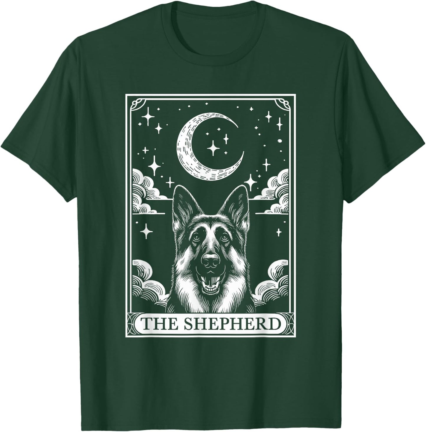 Tarot Card Vintage Crescent Moon German Shepherd Dog Mom T-Shirt - T-Shirt | Forest